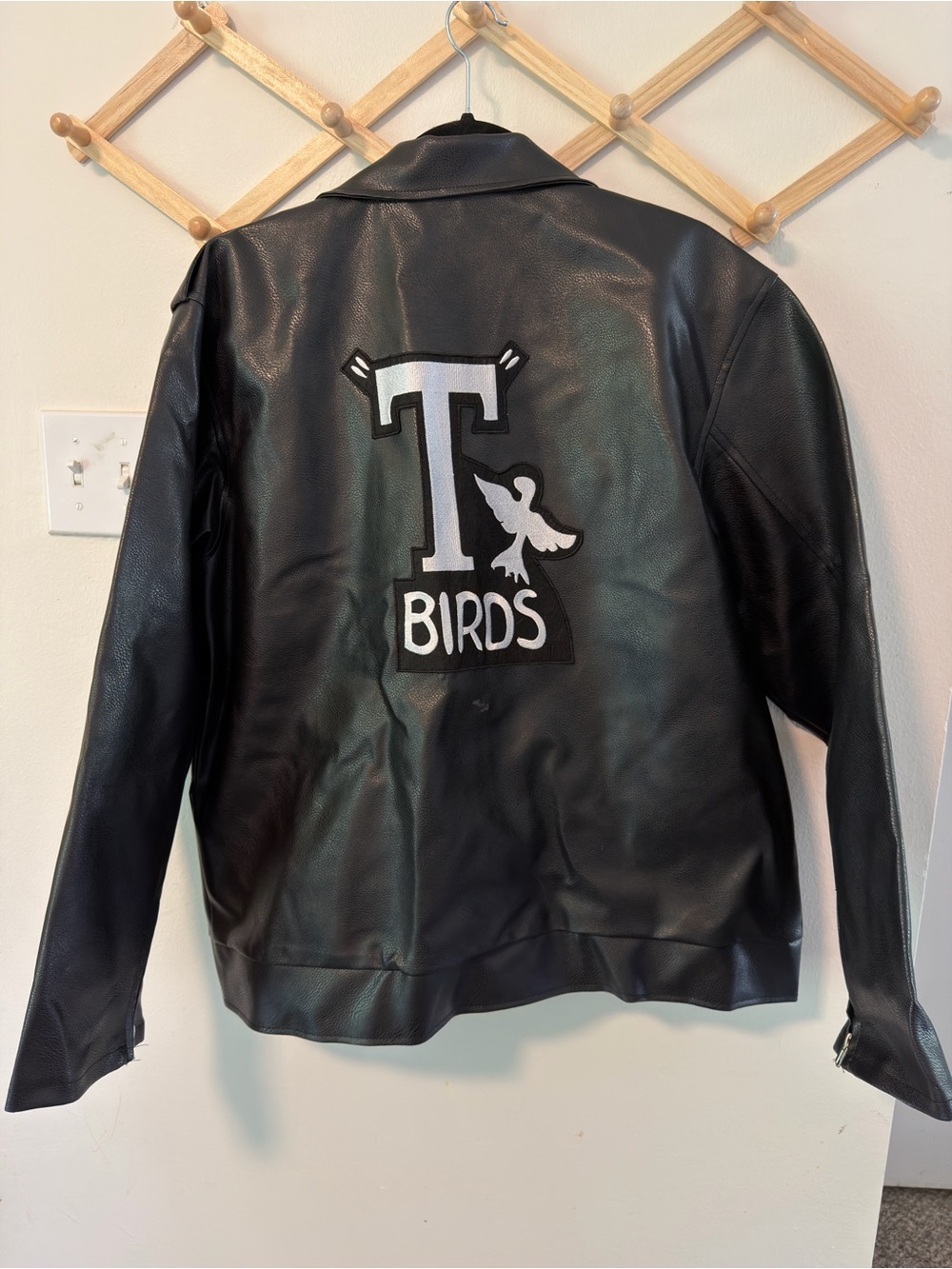 Grease T-Birds Faux Leather Jacket XL Black Costume